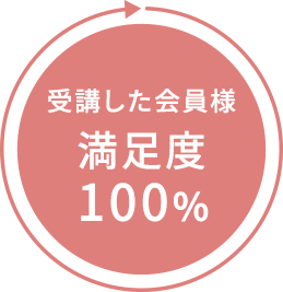 受講した会員様 満足度 100%